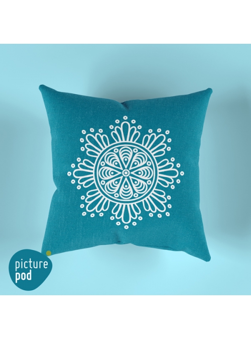 Mandala Dark Turquoise Cushion - 35cm