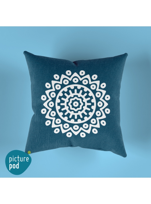 Turquoise Design Cushion - 35cm