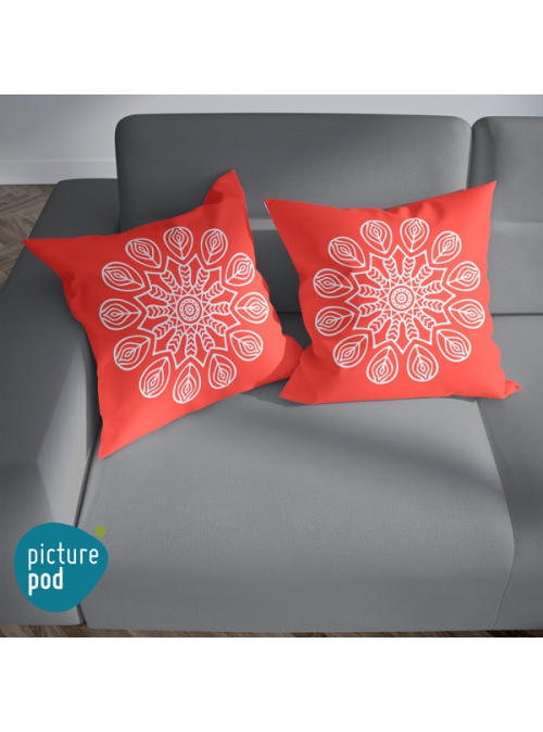 Red Mandala Cushion - 35cm