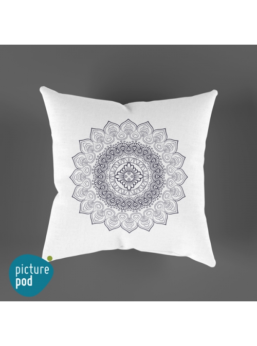 Mandala White Cushion - 35cm