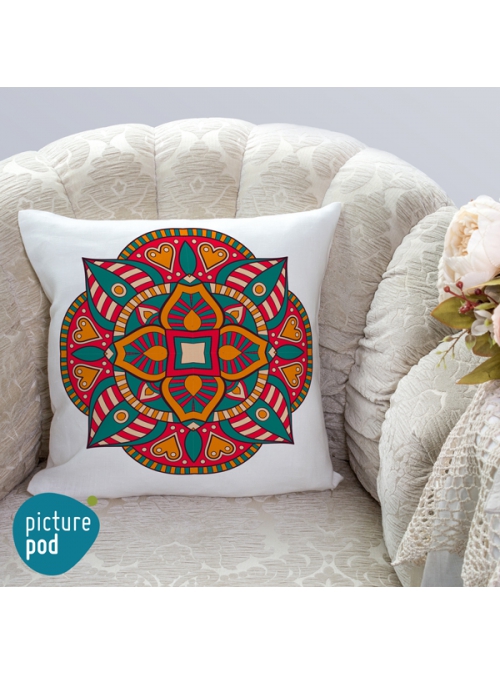 Ethnic Ornament Flower Cushion - 35cm