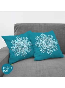 Mandala Dark Turquoise Cushion - 35cm