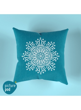 Mandala Dark Turquoise Cushion - 35cm