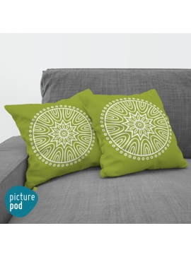 Green Mandala Cushion - 35cm