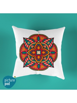 Ethnic Ornament Flower Cushion - 35cm