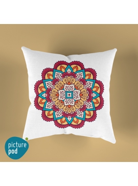 Indian Floral Ornament Cushion - 35cm